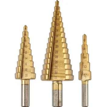 Vrták STUPŇOVÉ KÓNICKÉ VRTÁKY 4-32 mm 3 ks. VRTÁK GRAPHITE 54T300