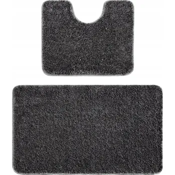 Koupelnová předložka KOUPELNOVÉ PŘEDLOŽKY 2ks 60x100 HLADKÉ šedé PROTISKLUZOVÉ MĚKKÉ #KPL225