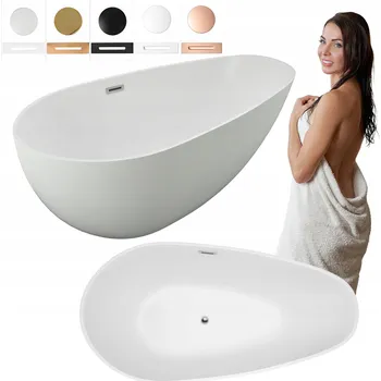 Vana VOLNĚ STOJÍCÍ VANA ELLIE AKRYLÁTOVÁ + SIFON VÝPUSTNÝ VENTIL 3 170X75X58 BÍLÁ