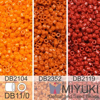 Korálek Korálky Miyuki Delica 11/0. Barevné variace č..31 DB2104, DB2119, DB2352