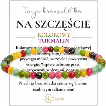 Náramek Náramek štěstí s ochranným TURMALÍNEM ARBUZOVÝM - přírodní kámen