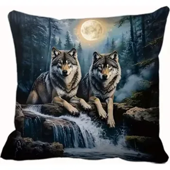Polštář Povlak na polštář s vlkem