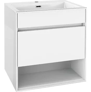 Koupelnový nábytek kielle Nefia - Skříňka s umyvadlem 60 cm, lesklá bílá 50027S610