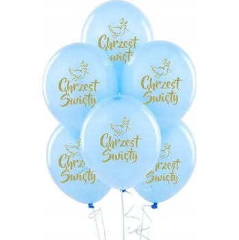 Balónek Latexový balónek na helium 13" KŘEST, 5 ks, modrý