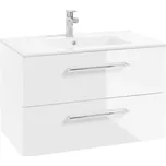 kielle Vega - Skříňka včetně umyvadla,80x50x46 cm, 2 zásuvky, lesklá bílá 50018S80