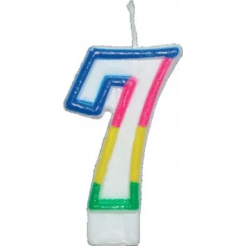 Dortová svíčka NAROZENINOVÁ SVÍČKA dort ČÍSLICE 7 sedmička