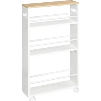 Nábytek Vasagle Tonari EWN15TC01 na kolečkách bílý a hnědý