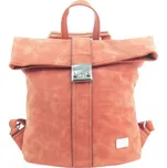BELLA BELLY Dámský batoh / kabelka z broušené kůže lososá růžová