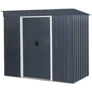 Zahradní domek Strend Pro Garden 2172933 Domeček Strend Pro, zahradní, plech, antracit, se základnou, 217x110x174 cm