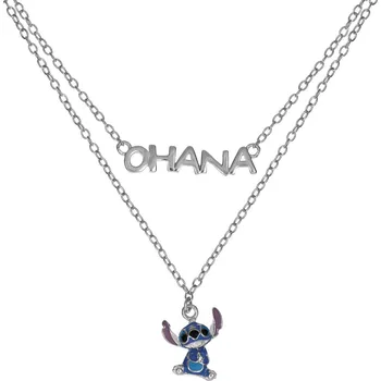Náhrdelník Disney dětský dvojitý náhrdelník Lilo & Stitch stříbrný NS00059SRHL-17.CS