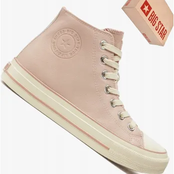 Dámské tenisky DÁMSKÉ ZATEPLENÉ TENISKY Z EKO KŮŽE NAD KOTNÍK BIG STAR OO274933 RŮŽOVÉ 39