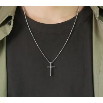 Náhrdelník B-TOP Pánský nerezový náhrdelník s přívěskem Kříže Typ: Typ 1
