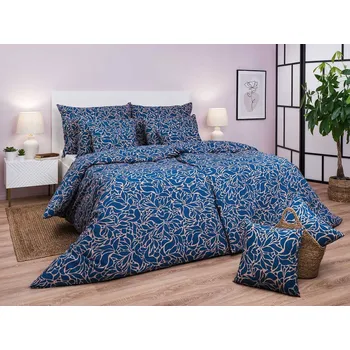 Povlečení Krepové povlečení KOMFORT Sorat tmavě modrý 2x 70x90, 200x200