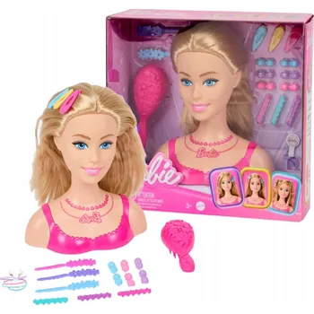 Panenka BARBIE STUDIO ÚČESŮ HLAVA NA STYLING ČESÁNÍ + PŘÍSLUŠENSTVÍ HMD88