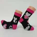 Dívčí ponožky Trepon Mína černé (dívčí bavlněné ponožky s kočičkami)