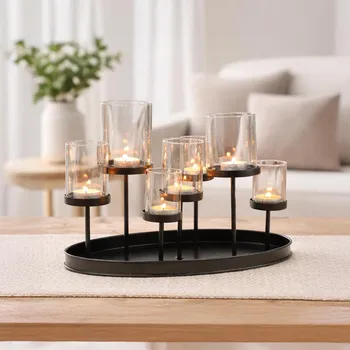 Svícen Haushalt international Svícen na sedm svíček, 34,5 x 20 x 23 cm 798328 Černá