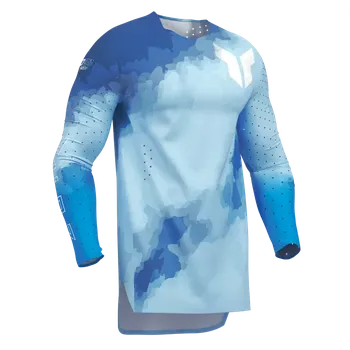 Moto dres Lehký a pružný motokrosový - enduro dres THOR SPORTMODE CARBON barva eletric modrá/powder modrá (inovativní řada oblečení je navržena pro jezdce, kteří touží po neomezené pohyblivosti a chtějí dosáhnout maximálního výkonu)