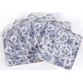 Podtácek Sada korkových podtácků MODRÉ KVĚTY 6 ks