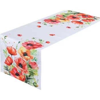 ubrus Běhoun s potiskem ČERVENÉ VLČÍ MÁKY 40 x 110 cm