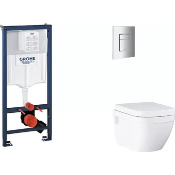 WC sada Grohe Rapid SL - Set předstěnové instalace, klozetu, sedátka SoftClose a tlačítka Skate Cosmopolitan, chrom SANI11BB2119