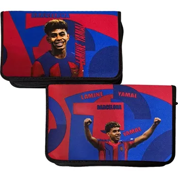 Penál Penál školní 1-patrový 2 chlopně Lamine Yamal Barcelona Barva: navy blue