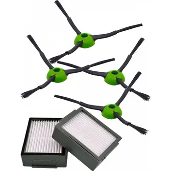 Sada příslušenství pro robotický vysavač HEPA filtry dovysavače IROBOT Roomba Combo j5 Plus a kartáčky boční 2+4ks