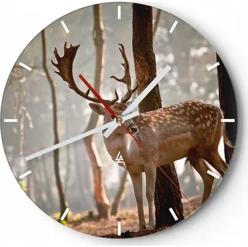 Hodiny Nástěnné hodiny do kuchyně 30x30 Zvířata Skleněné hodiny do obýváku Tiché