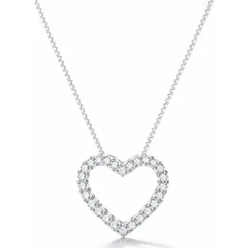 Náhrdelník GRACE Silver Jewellery Stříbrný náhrdelník s moissanitem + CERTIFIKÁT, srdíčko NH-MSN019/127 40 cm + 5 cm (prodloužení) certifikát GRA, hadřík na čištění stříbra, dárková krabička