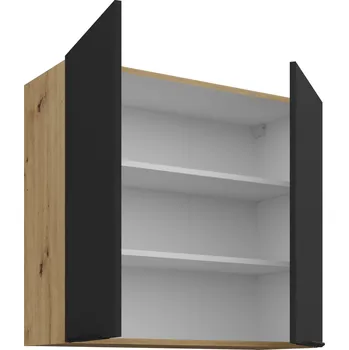 Skříň, šíře 80 cm Černá Dub artisan