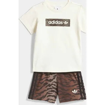 Dětská bavlněná souprava adidas Originals KD5823 béžová 01X, vel. 86