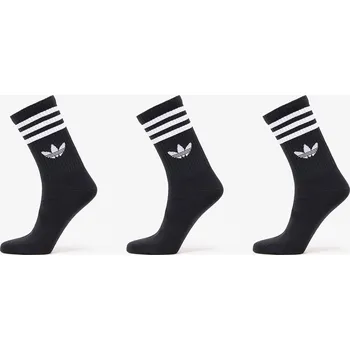 Pánské ponožky Ponožky adidas 3 Stripes Crew Sock 3-Pack Black/ Black/ Black XL