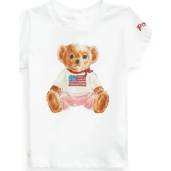 Chlapecké tričko Dětské bavlněné tričko Polo Ralph Lauren 310844732001 bílá 00X, vel. 85-90