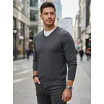 Dstreet Pánský svetr výstřih do V WX2314 Barva: Světle Šedá, Velikost: 2XL