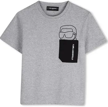 Dětské bavlněné tričko Karl Lagerfeld Z31097.86.108 šedá 90X, vel. 102