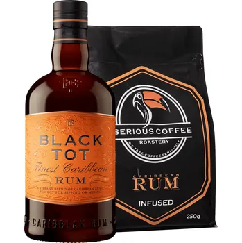 Rum Set Black Tot + Serious Coffee Roastery Coffee Infused by Rum (set 1 x 0.7 l)