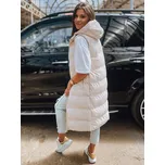 Dstreet dámská dlouhá prošívaná vesta s kapucí TY3030 Barva: Béžová, Velikost: XL