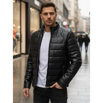 Sport Dstreet Kožená pánská bunda zimní prošívaná TX5114 Barva: Černá, Velikost: 2XL