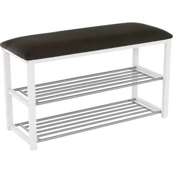 Lavice s botníkem LANGELLA NEW - šedá / bílá - SLEVA 3% s kodem radost25