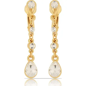 Náušnice Klipsy s kapkovými krystaly Preciosa z kolekce Wedding Dream Colibra - pozlacené