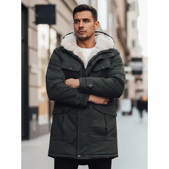 Pánský kabát Dstreet Pánská zimní bunda parka s kapucí TX4970z Barva: Zelená, Velikost: 3XL