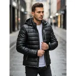 Dstreet Kožená pánská bunda zimní prošívaná TX5116 Barva: Černá, Velikost: M