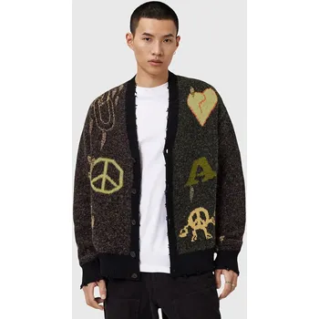 Dámský svetr Kardigan s příměsí vlny AllSaints EMOTIVE M014KD černá 99X, vel. XL