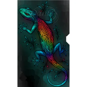 Textilní nažehlovací páska Dante Nažehlovačka Barevná ještěrka - 3 x 6 cm