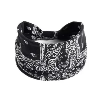 Souprava šperků B-TOP Pružná látková čelenka s uzlem v bohémském stylu Druh barvy: Černá/bílá