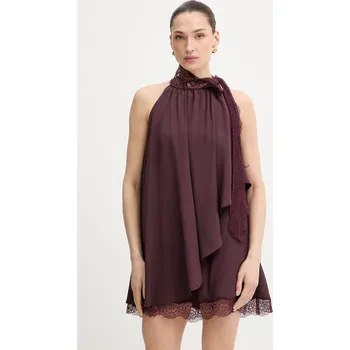 Dámské šaty Šaty s příměsí hedvábí Pinko 106268.A32Y fialová 49X, vel. 38