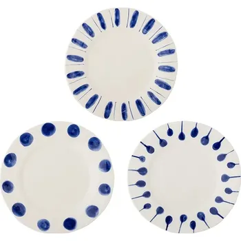 Sada mělkých talířů Bloomingville Linora 28 cm 3-pack 82072670 bílá 00X