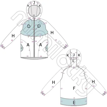 Chlapecká bunda Dětský střih v el. formátu, Bunda, Basic - 152/158 - 158/164 (A0) profi tisk