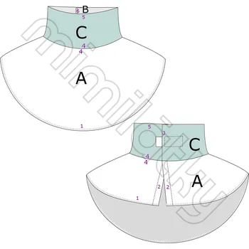 Nákrčník Dětský střih v el. formátu, Nákrčník, Snap - ONE SIZE (A2) profi tisk