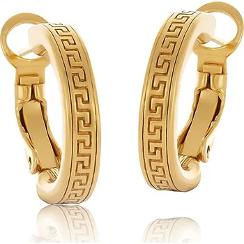 Náušnice Náušnice kruhy s řeckým motivem Colibra - pozlacené