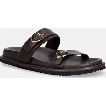 Dámské pantofle Kožené pantofle Blauer BLOOM03 S6BLOOM03.LEA hnědá 89X, EUR 41